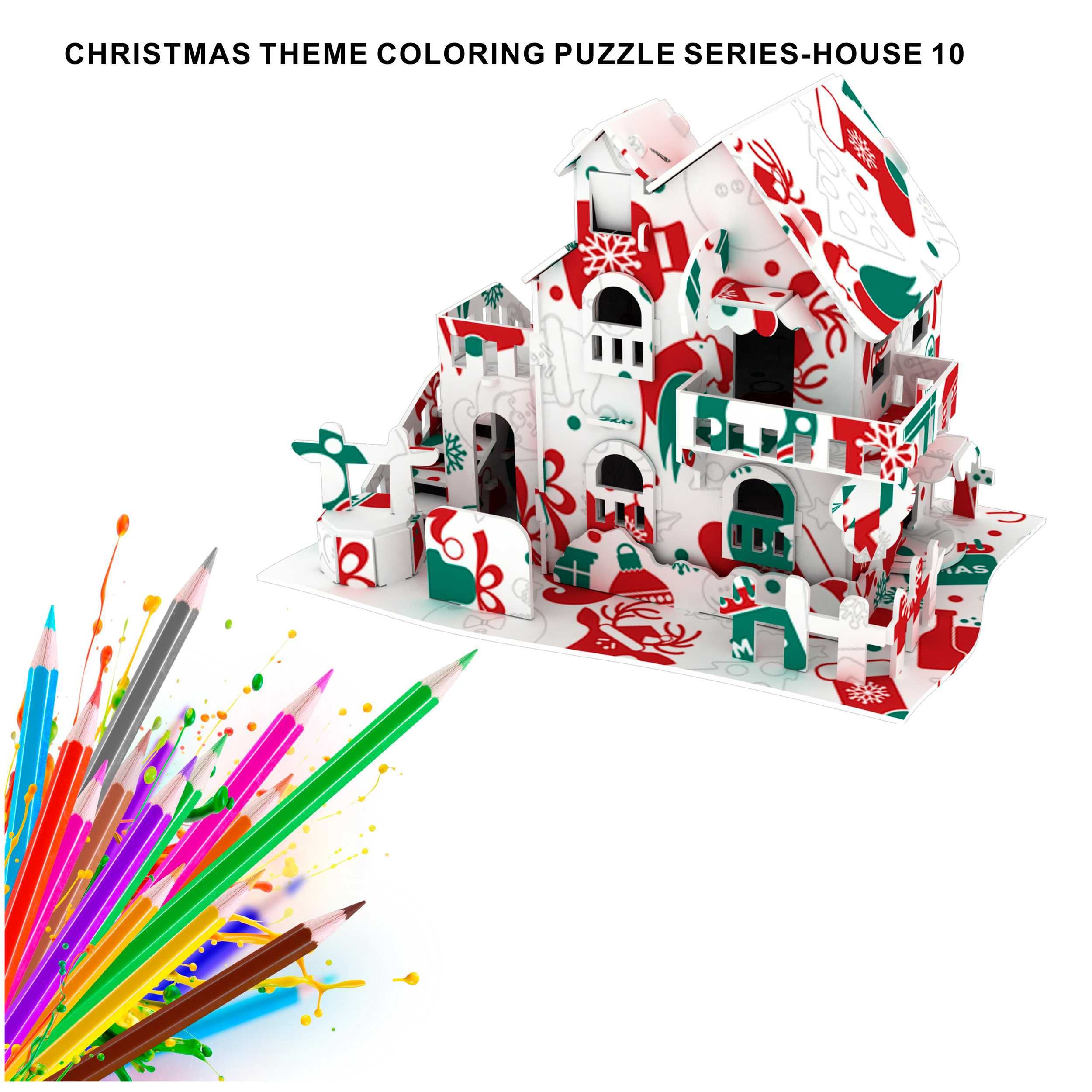 Christmas Graffiti house 3D puzzle 38 pcs