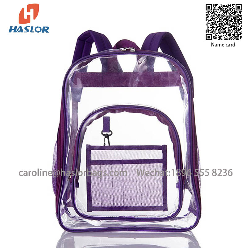 Custom Transparent Mini Plastic School Bag Small PVC Clear Backpack for Girls Women Kids Children
