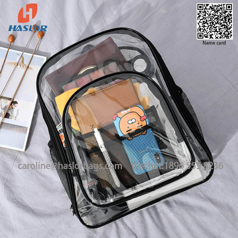 Custom Transparent Mini Plastic School Bag Small PVC Clear Backpack for Girls Women Kids Children