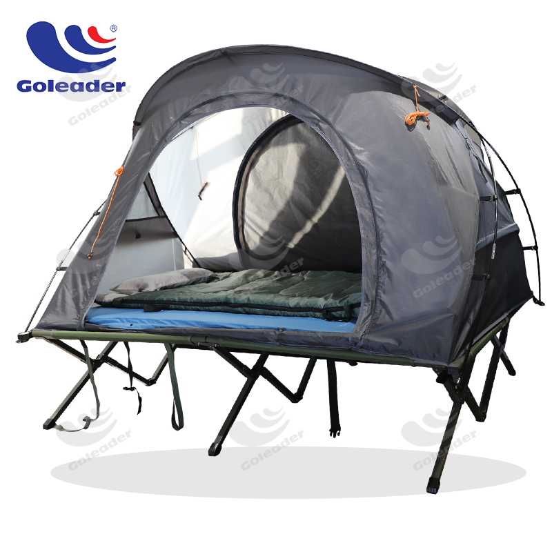 Foldable Camping Tent with Mattress Elevated Camping Tent with Carry Bag, Portable Camping Tent Cot