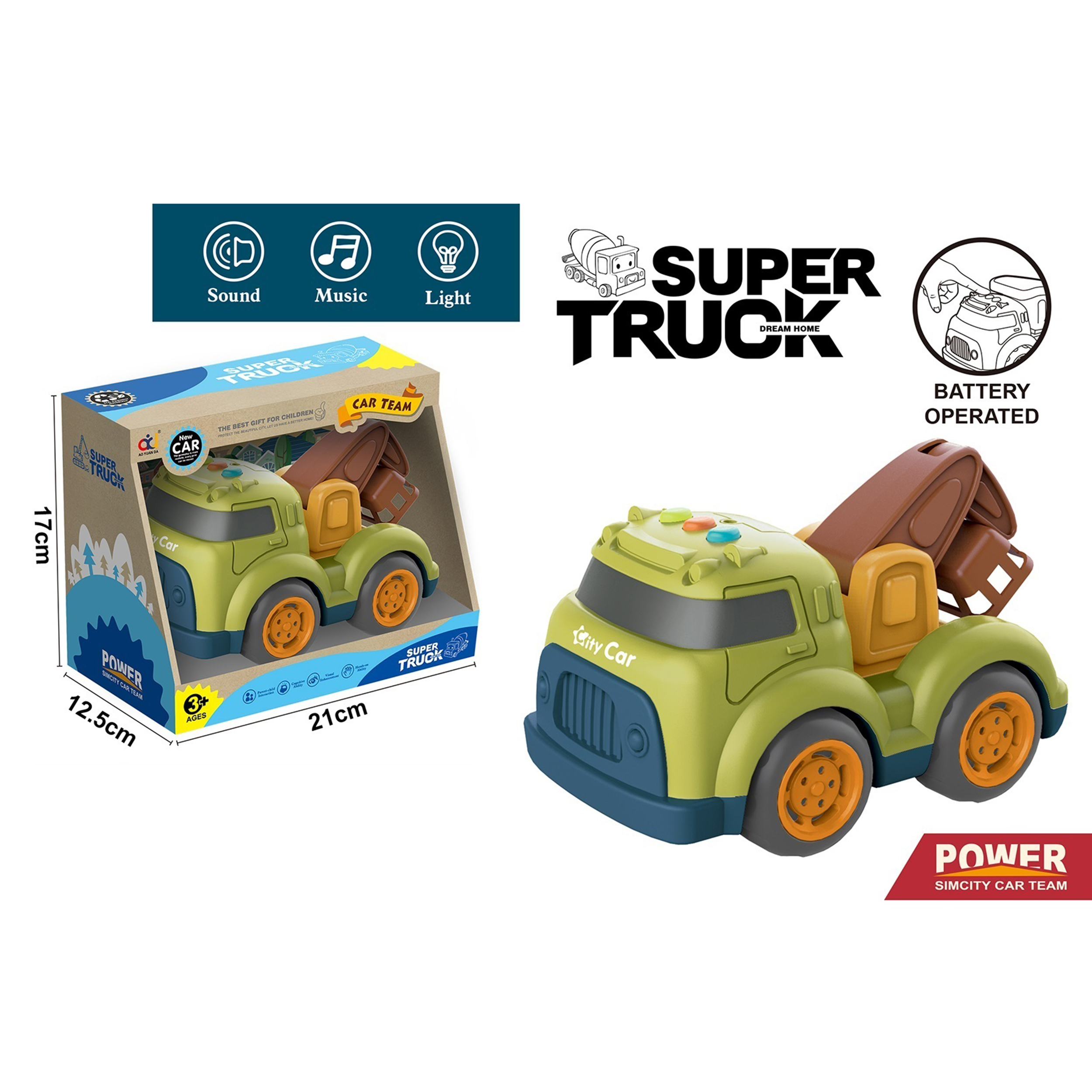 Free Wheel Engineering truck with lighting & music(aerial ladder truck)include battery