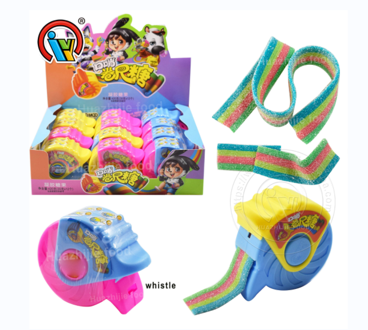 roll rainbow gummy belt with whistle