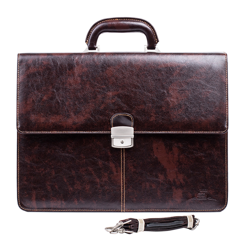 PU leather business bag fashion expandable briefcase for men