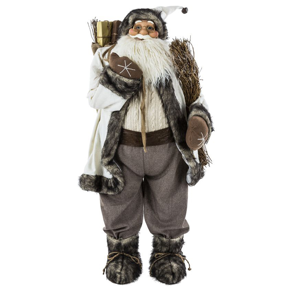 120 cm Standing christmas santa claus doll decoration woods ornament