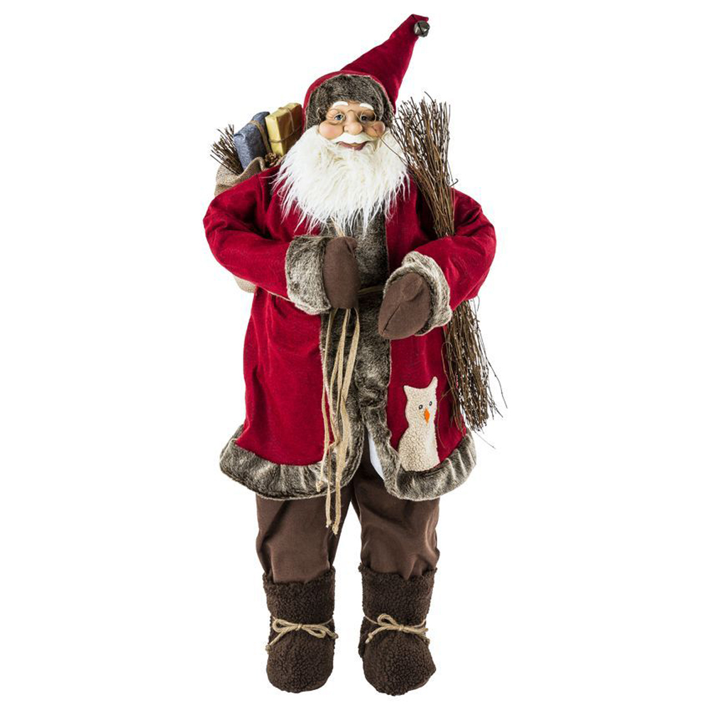120 cm Standing christmas santa claus doll decoration woods ornament