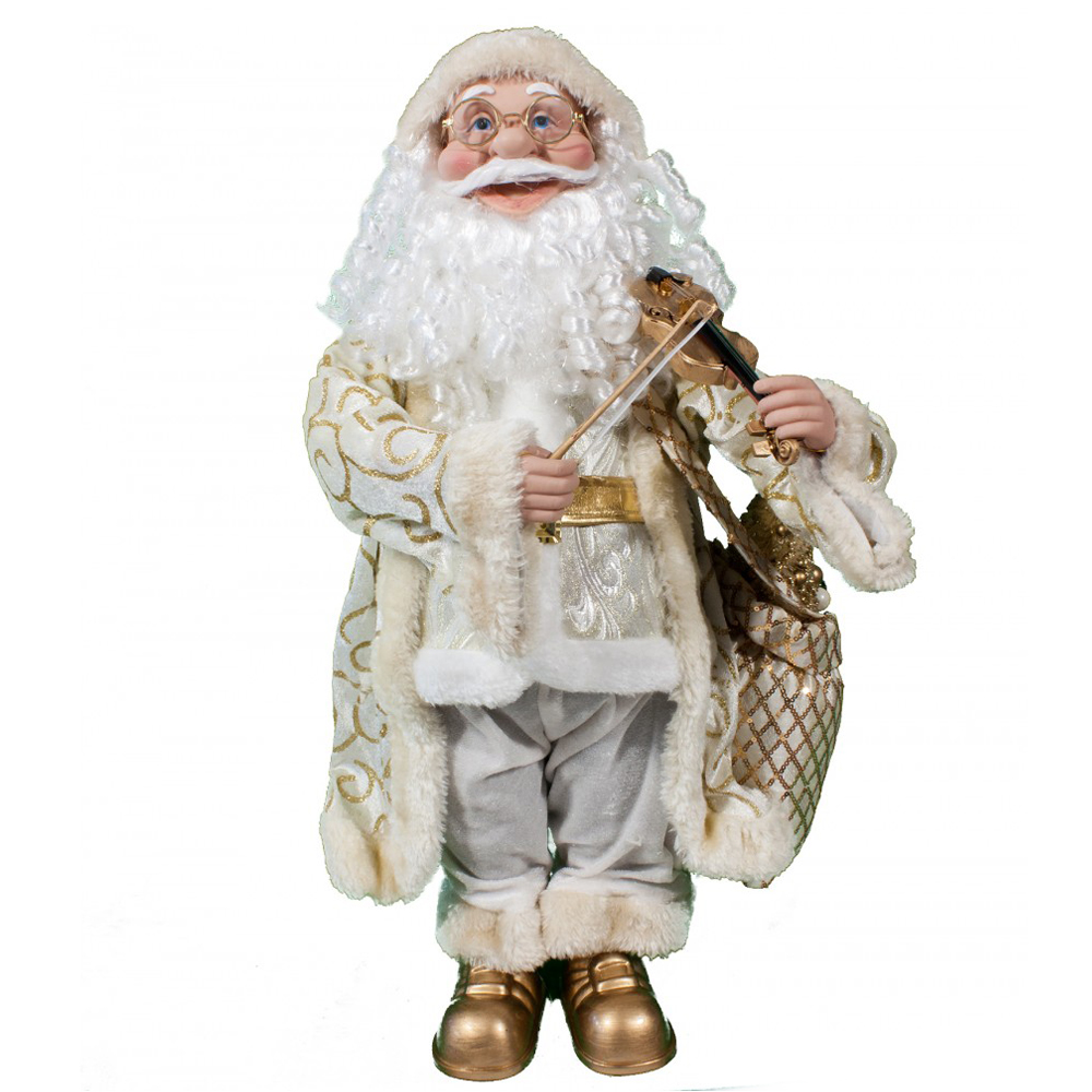 60 cm Christmas standing santa claus violin ornament for home