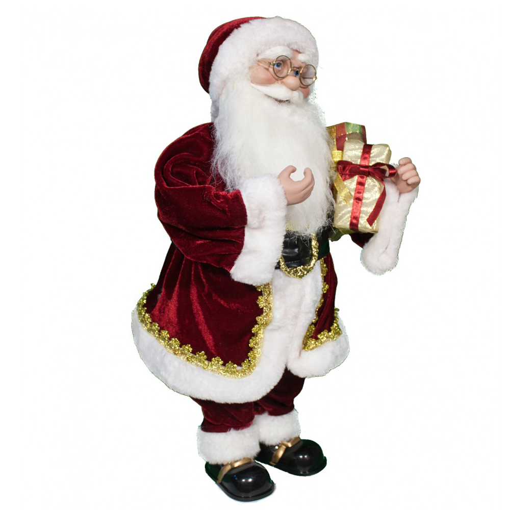 60 cm Christmas standing santa claus present ornament for home decoration