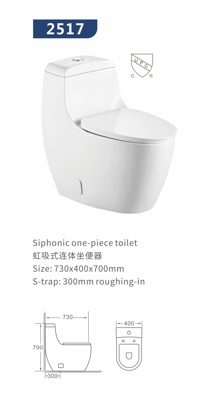 CUPC American Sanitary Ware Luxury Super Swirling One Piece Bathroom Toilet