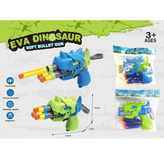EVA dinosaur 3 hole soft bullet gun