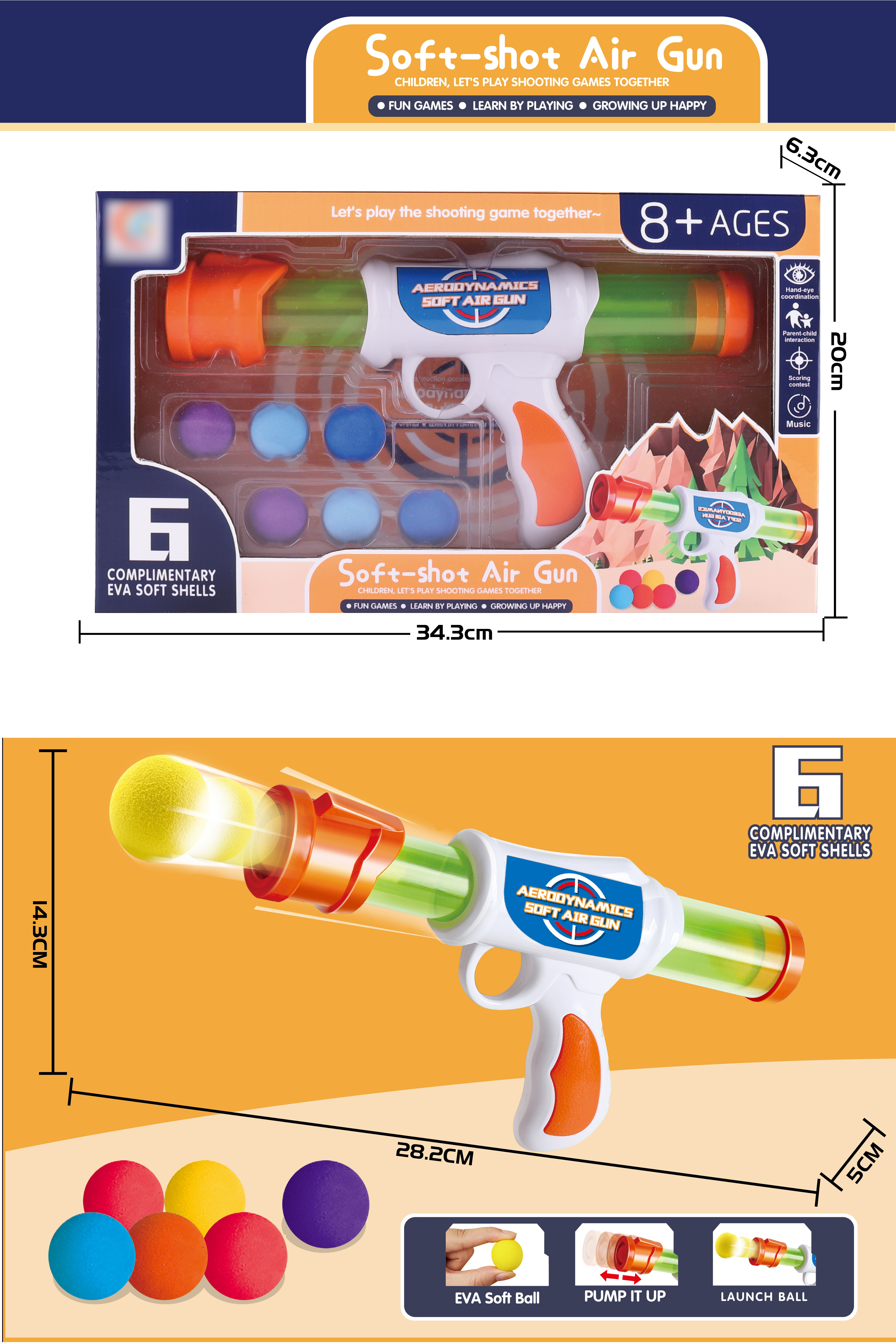 soft-shot air gun(Single gun）funy shoot game set