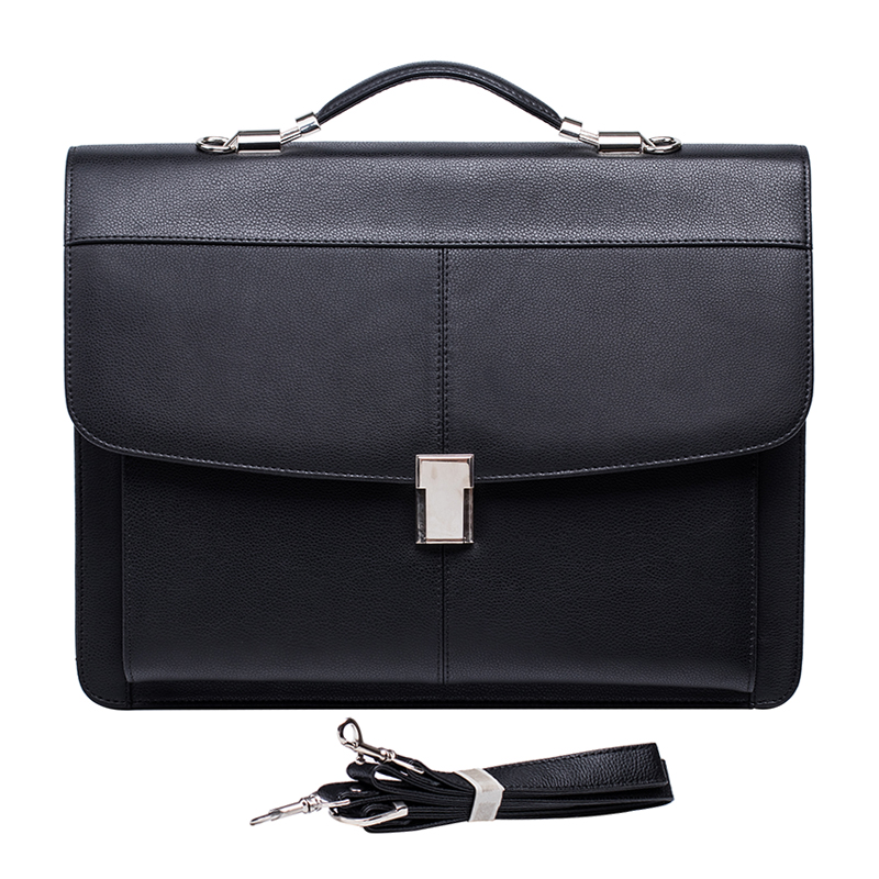 Briefcase bag for office men Flap lock men PU leather handbag for laptop or document
