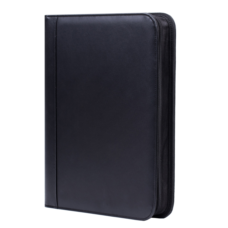 New Zippered Storage Briefcase Ring Binder Custom Logo Document File Folder Portfolio Organizer
