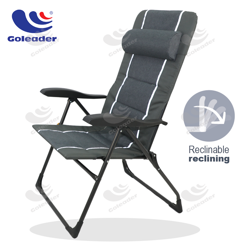 7-Position Padded Patio Folding Dining Chair