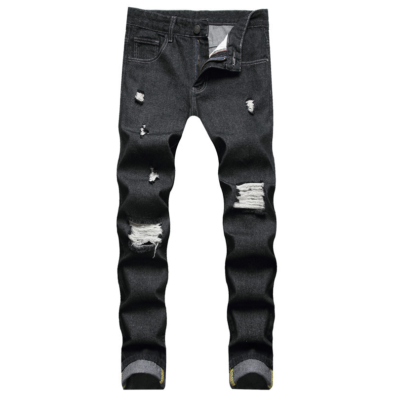 New men's jeans classic black plus size men's pant casual ripped straight-leg trousers jeans men
