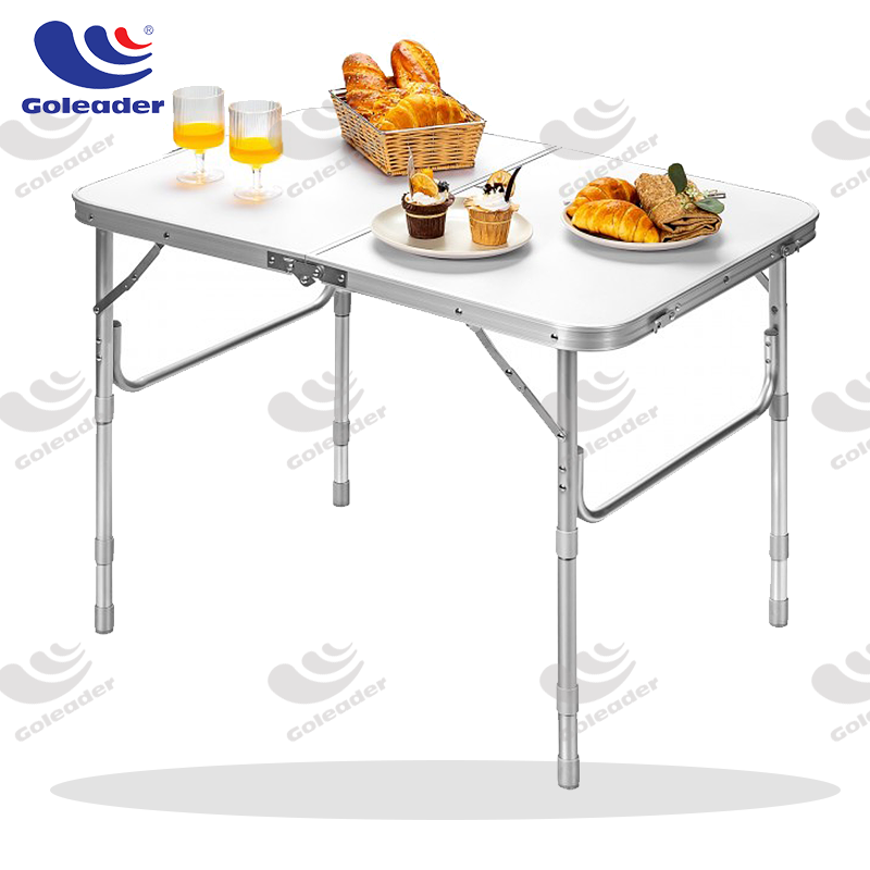 Aluminum Folding Table Adjustable Height Lightweight Portable Camping Table