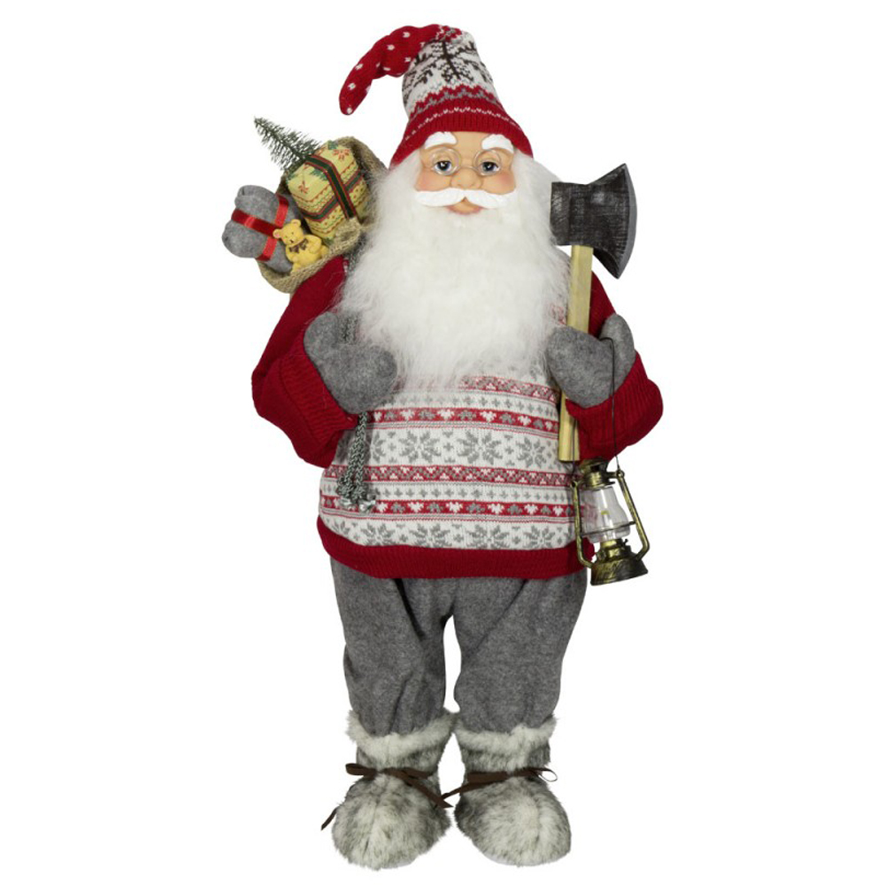 60 cm Christmas decoration santa claus oil lamp gift bag axe ornament