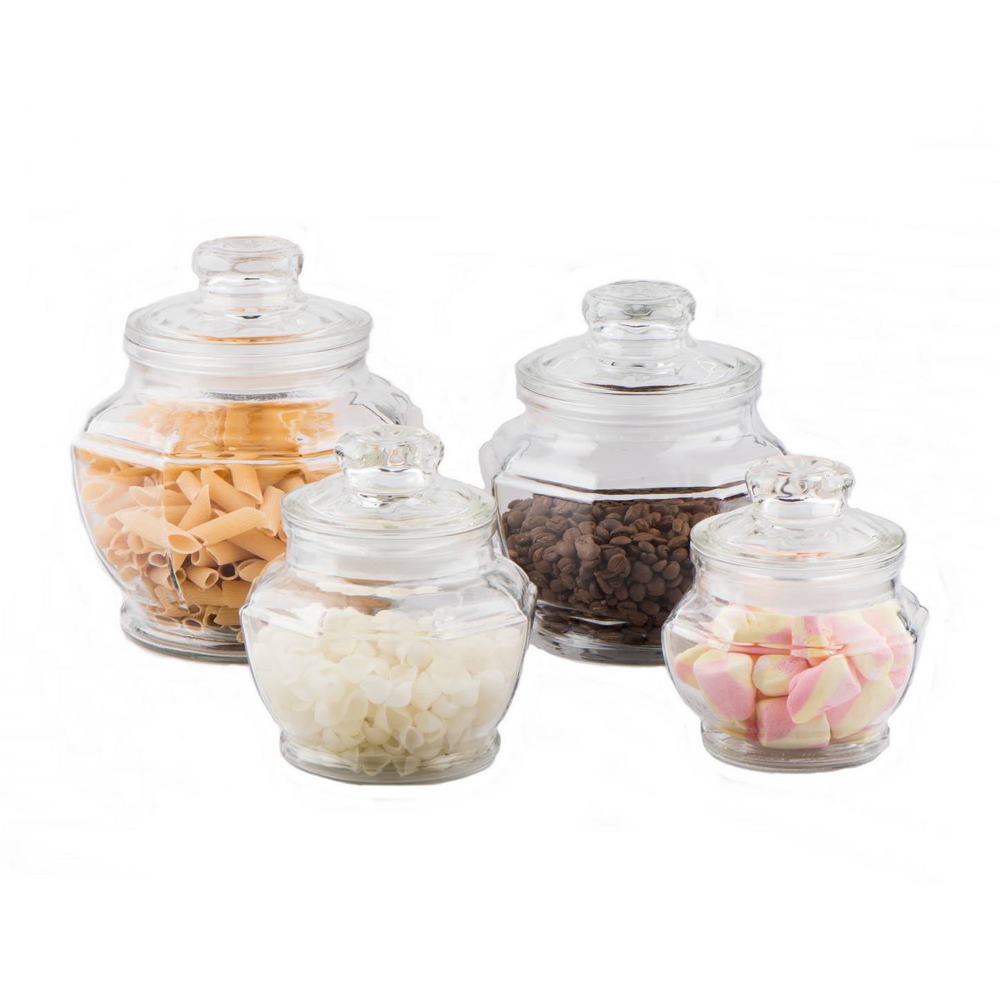 Glass food storage jar with glass lid CP122