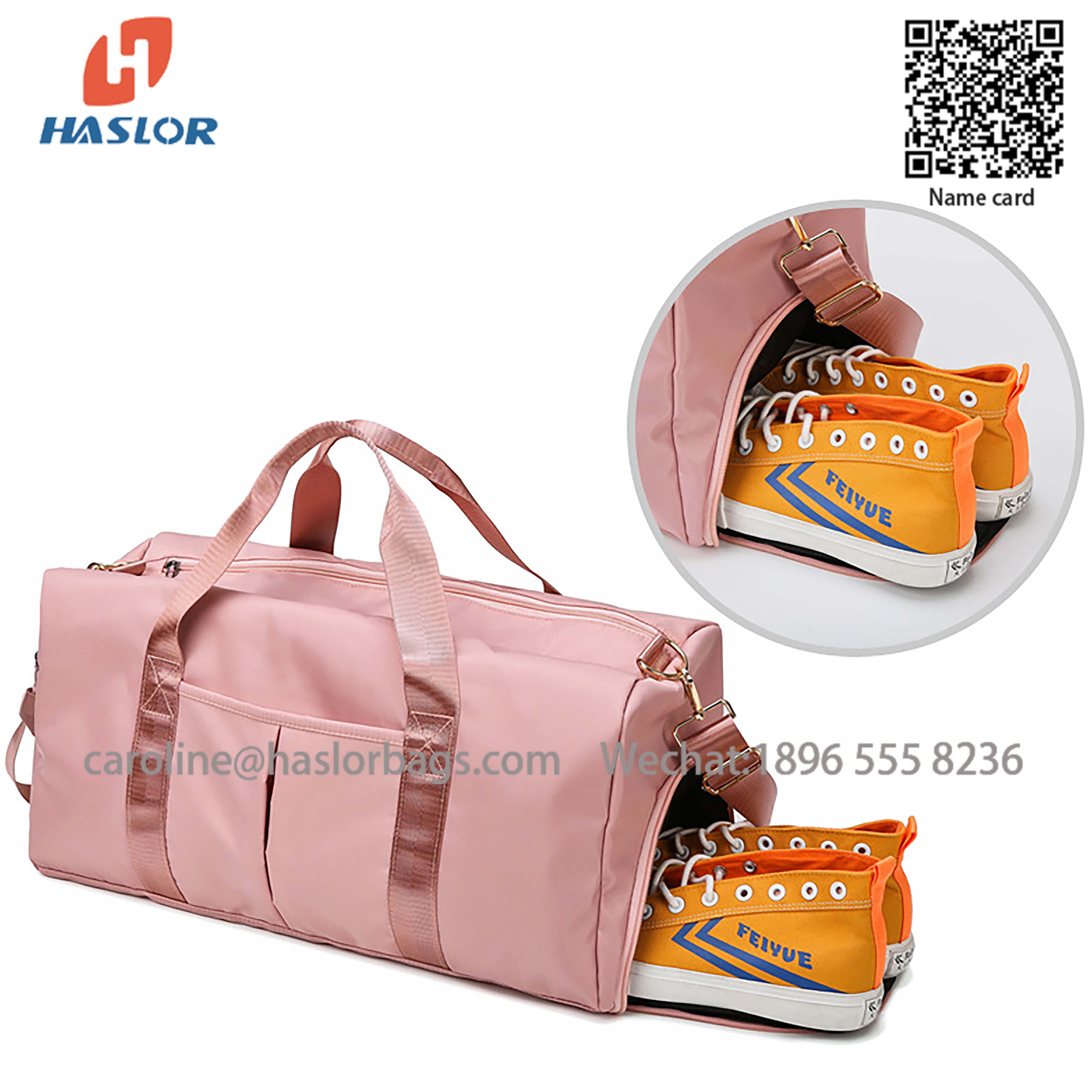 Dry Wet Separated Gym Bags Sport Backpack Training Handbag Yoga Bag Pink Duffel Bag Women