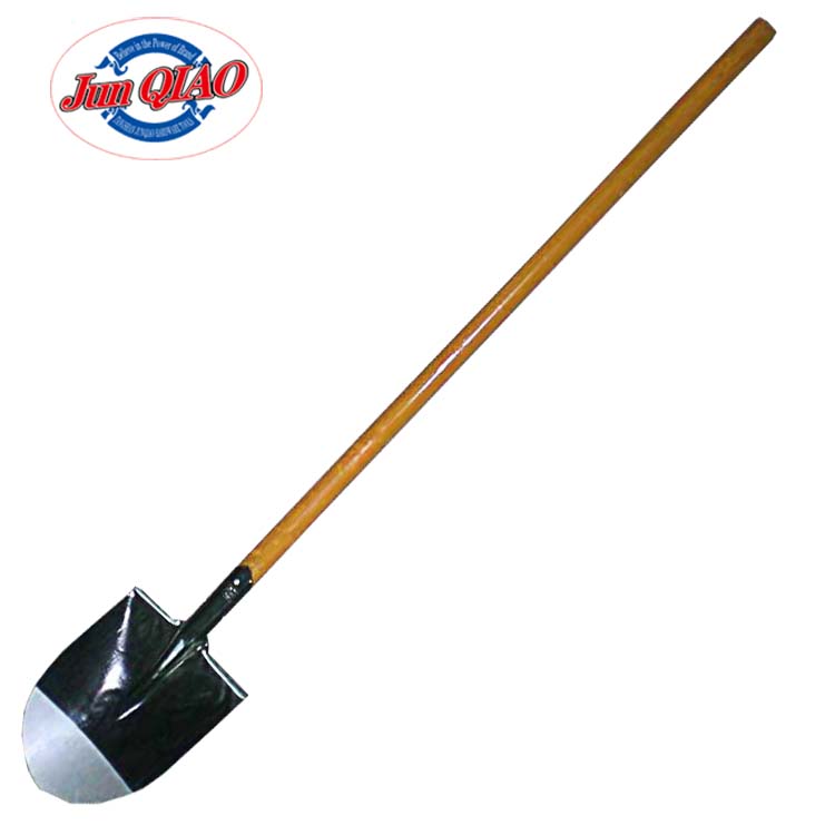 Shovel with wood handle