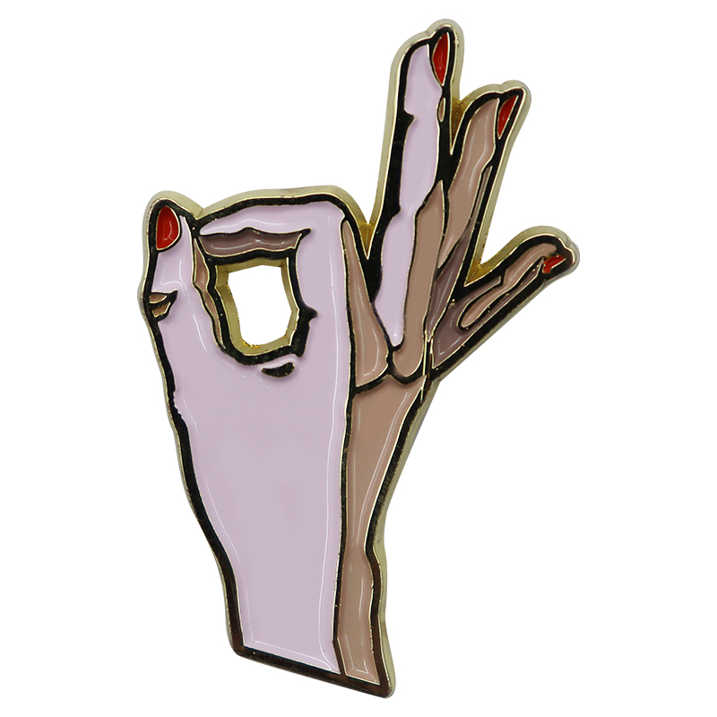 Finger gesture Personalized Metal Lapel Pin