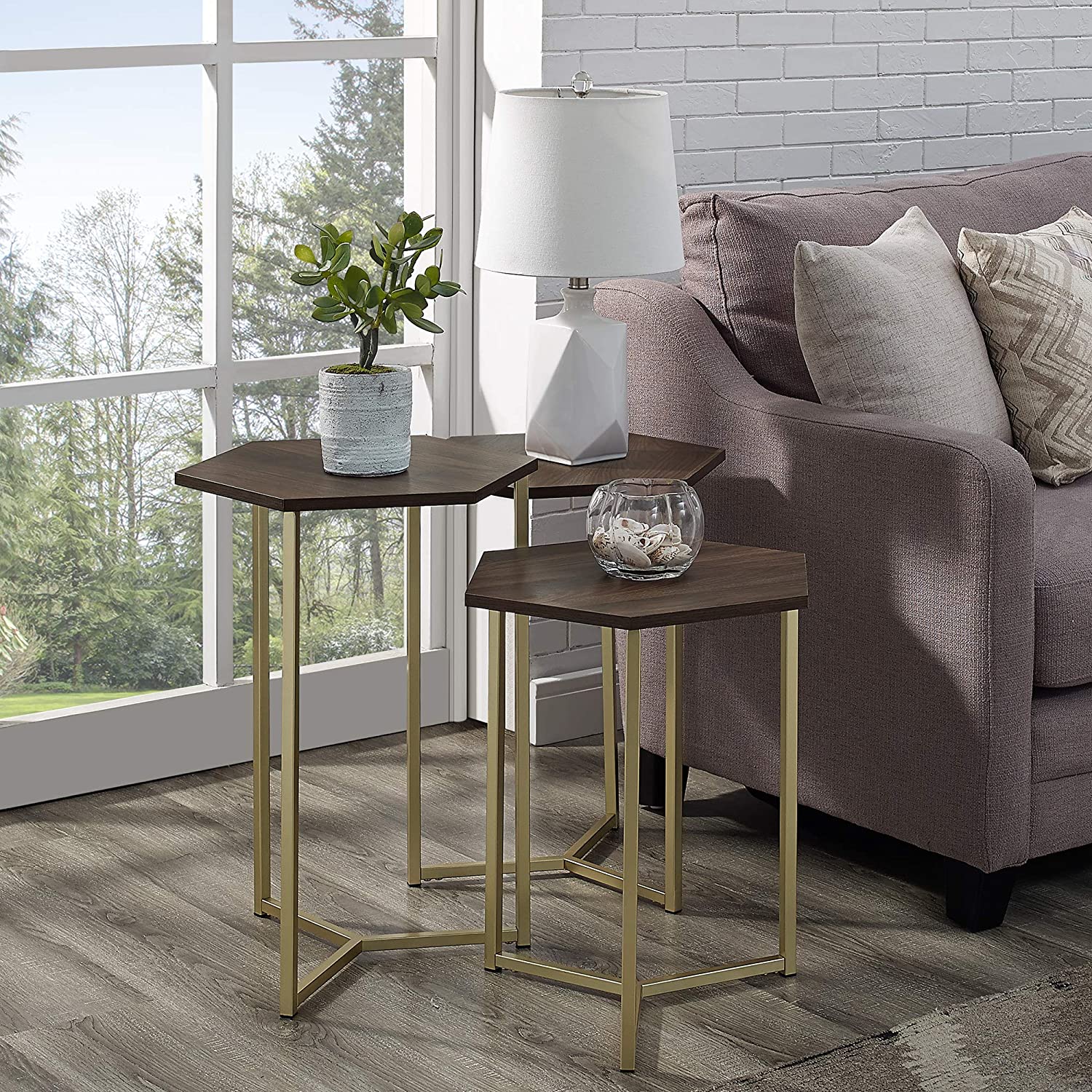 Hexagonal nesting coffee table