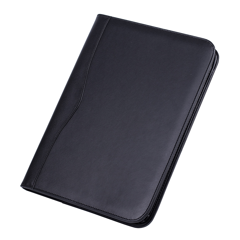 Personalized Executive Laptop Sleeve Customize Clipboard Black Vegan Leather Classic Padfolio