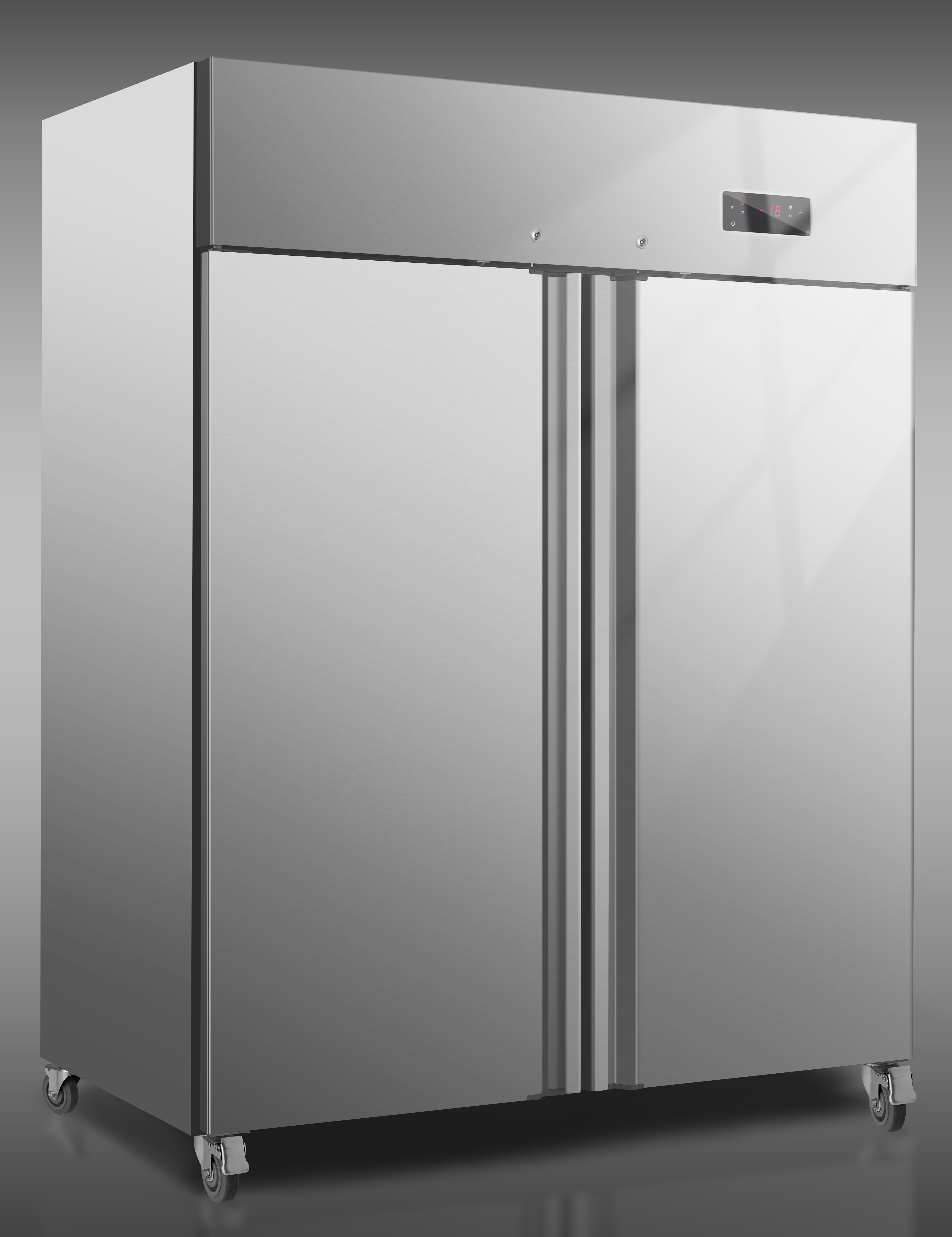 Frozen small two-door vertical cabinet