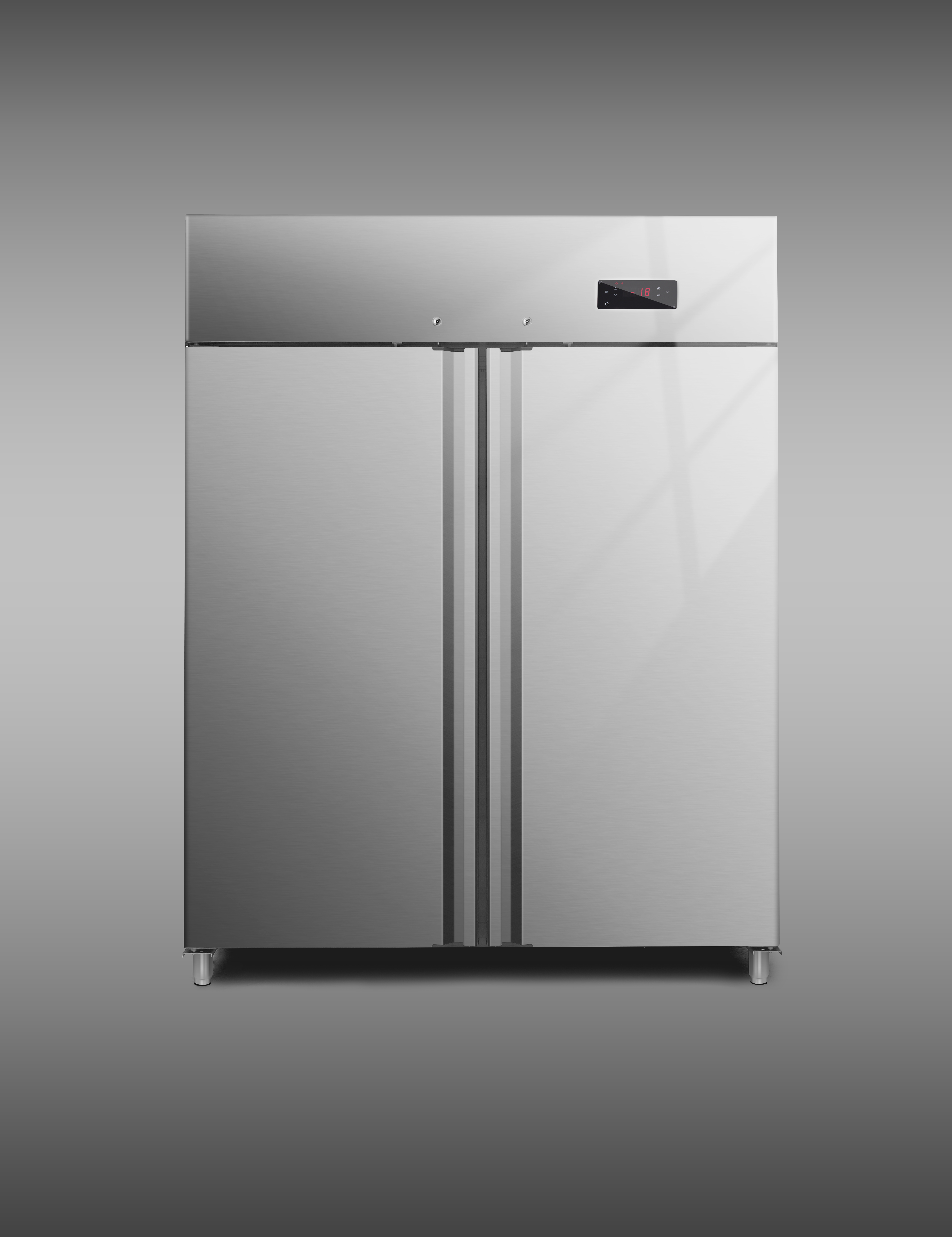Refrigerated small two-door vertical cabinet