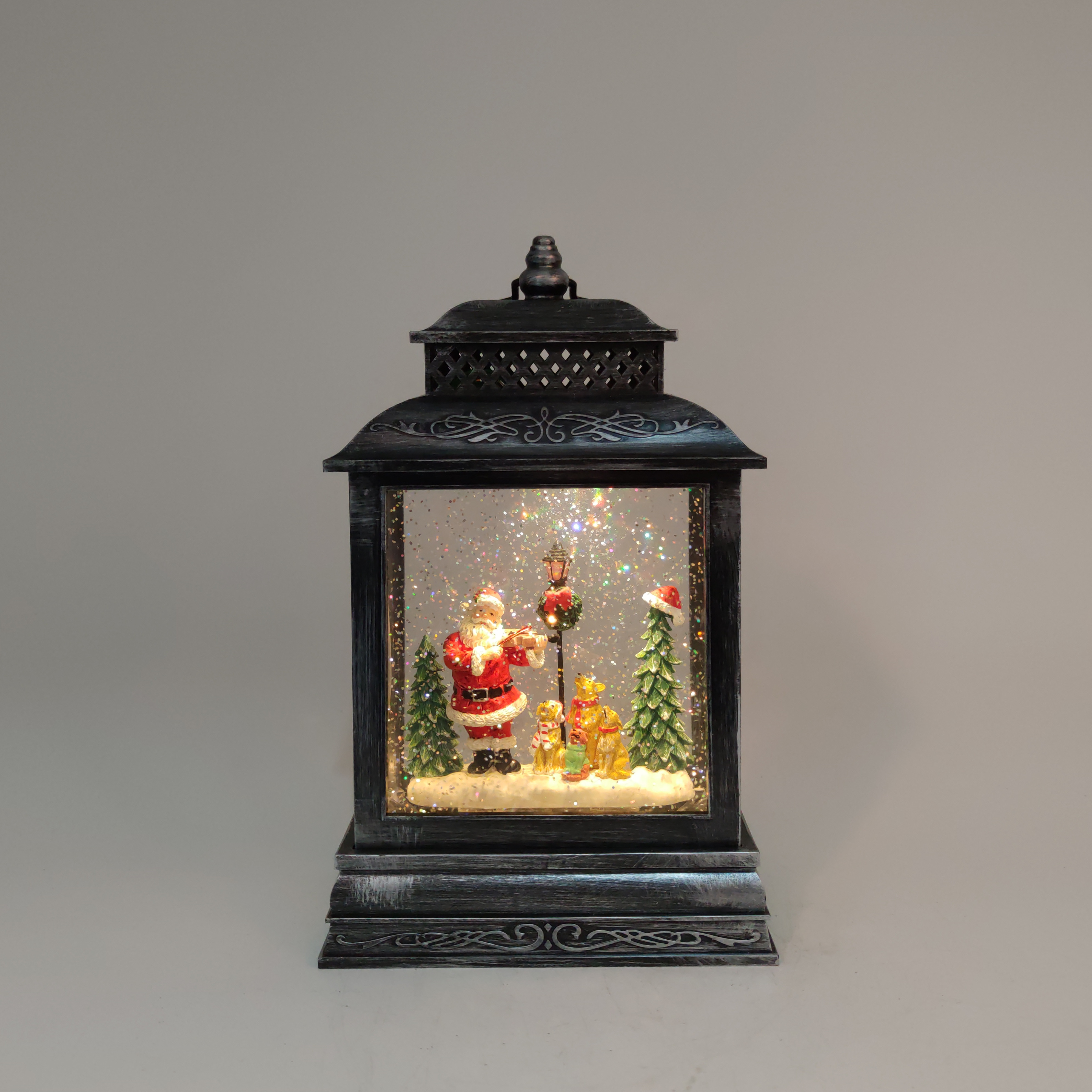 Water-Filled Christmas Glass Lamp | Winter Table Gift Decor