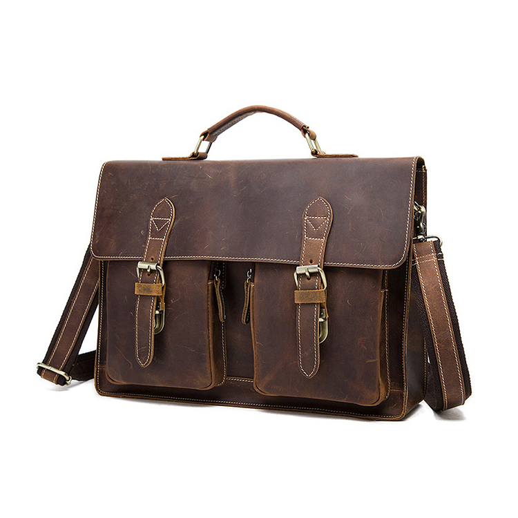 Manufacturers wholesale pu leather handmade messenger briefcase men handbag bag