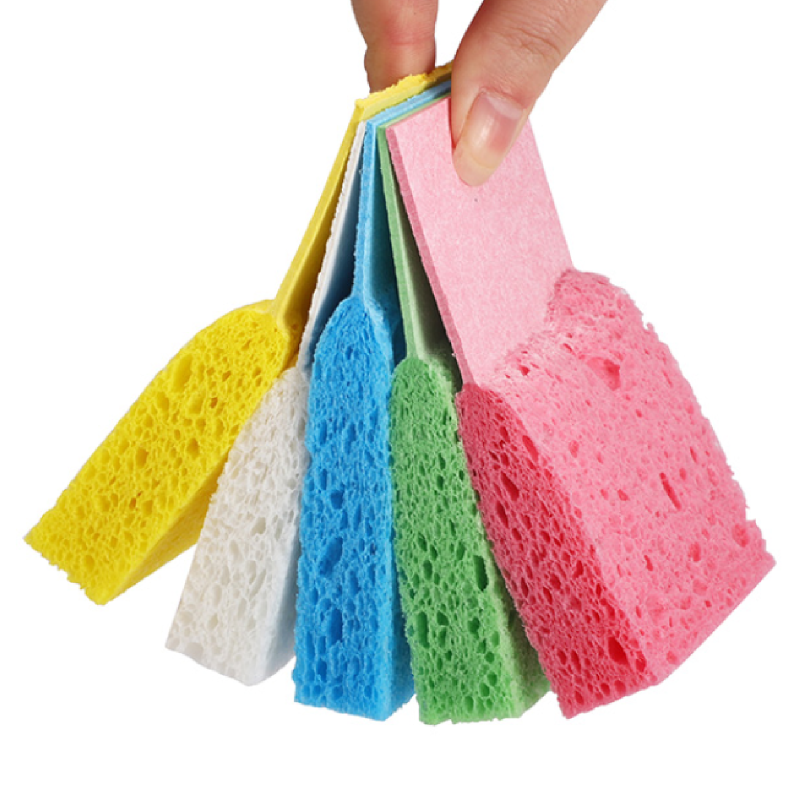 custom high density bulk wood kitchen cleaning compressed biodegradable cellulose sponge
