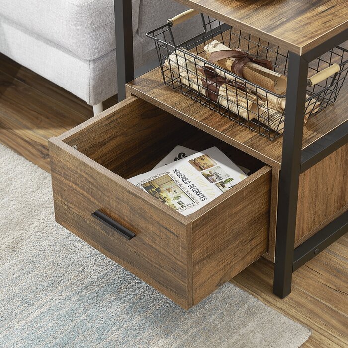 Drawer can store iron nightstand