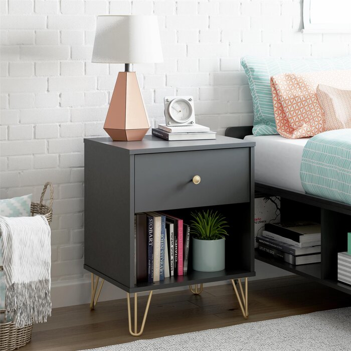 Elegant black nightstand