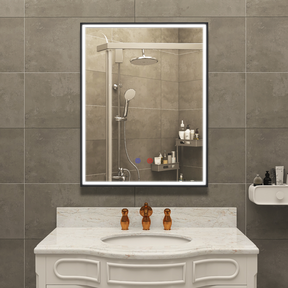 mart home hotel decor anti fog LED bathroom mirror