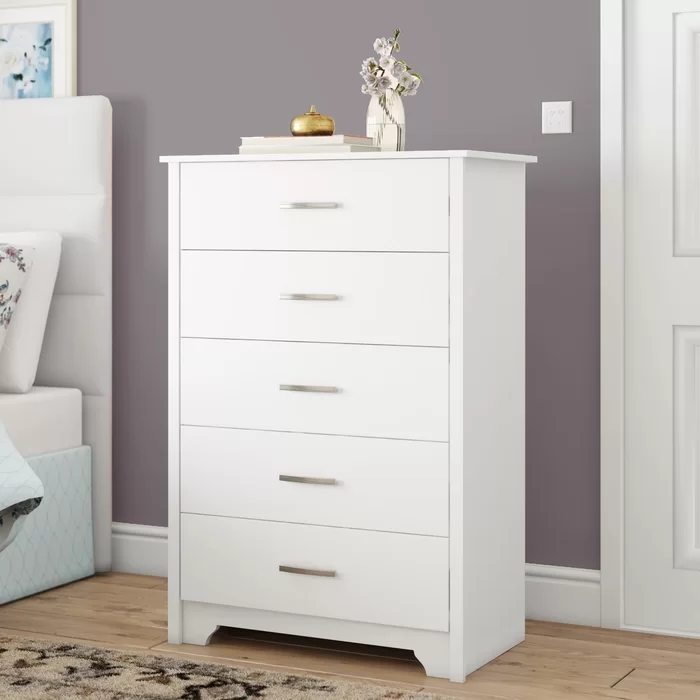 White Cabinet with five drawers