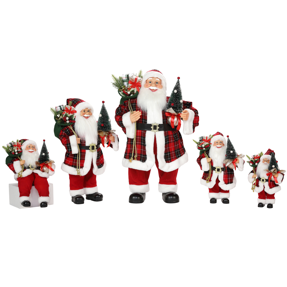 30~180cm Santa Claus family combination with gift bags Christmas tree traditional party decoration