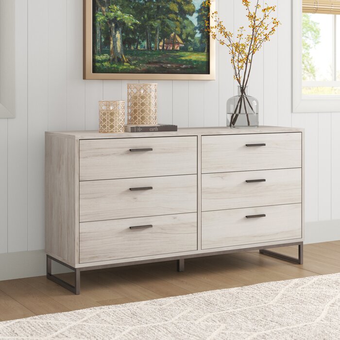 Storage cabinet with six drawers