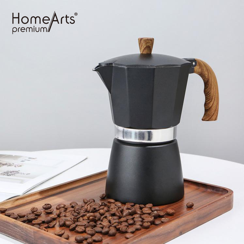 Moka Caffe Black Aluminium Stovetop Coffee Manual Cafetera Coffee Maker Moka Pot