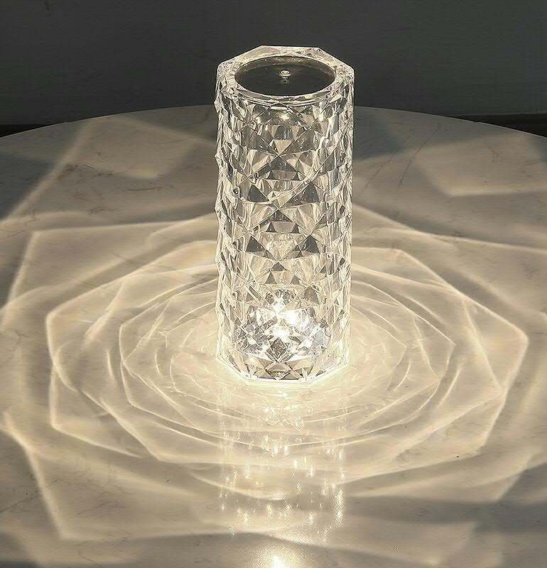 Rose crystal lamp