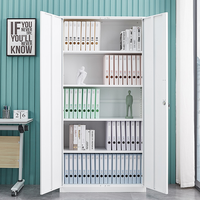 white business office bifold steel cupboard