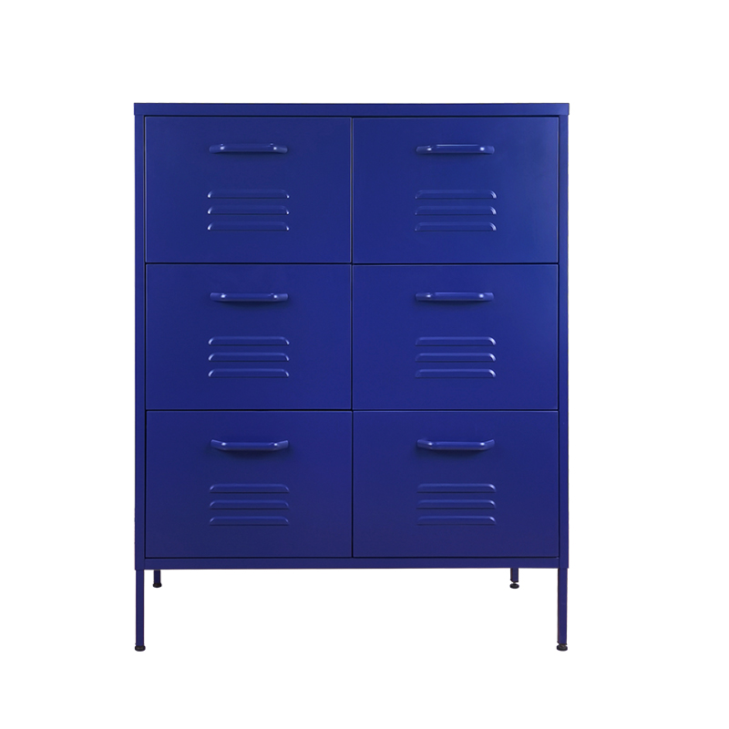 European style home removable blue six door high foot cabinet