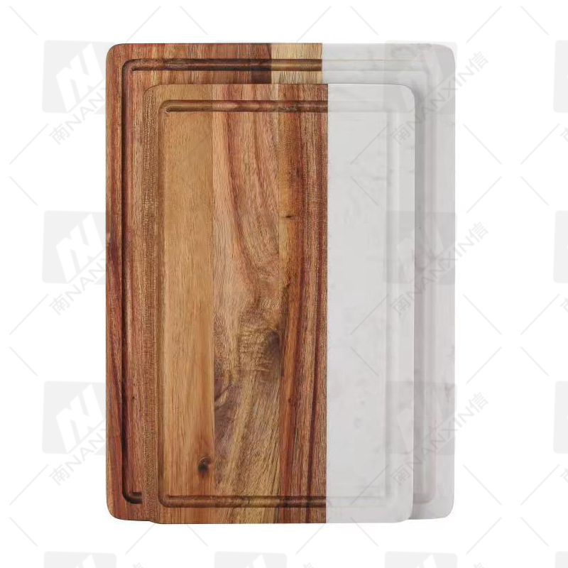 Marble+acacia chopping board