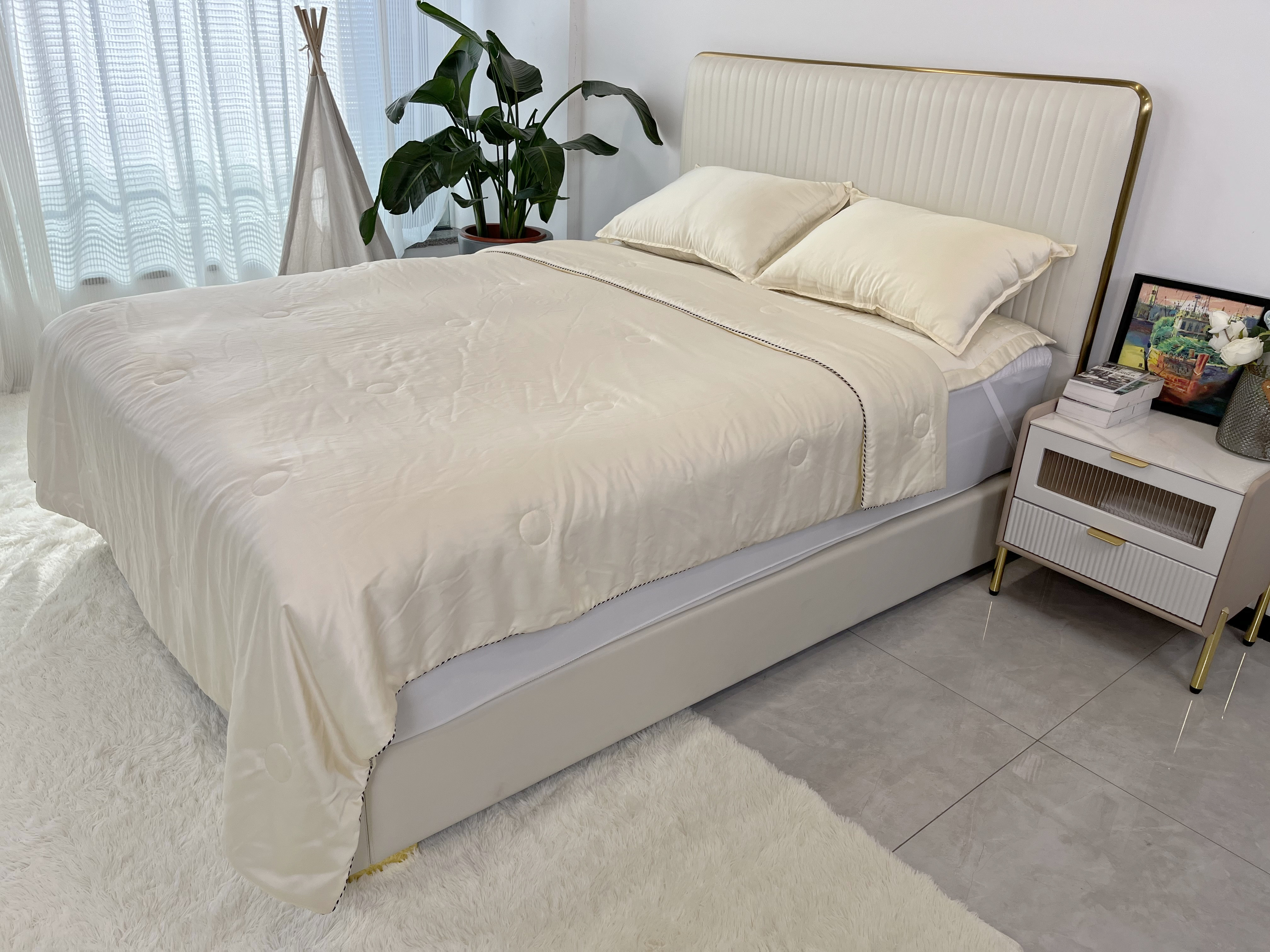 Super Cozy 100% Bamboo Lyocell Queen Size Couette Microfiber Filling Bed Quilt Duvet Comforter