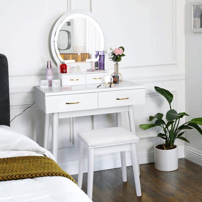 White LED light dressing table