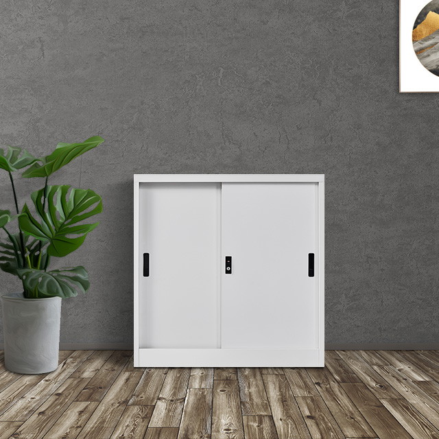 Knock down structure business cabinet with sliding door