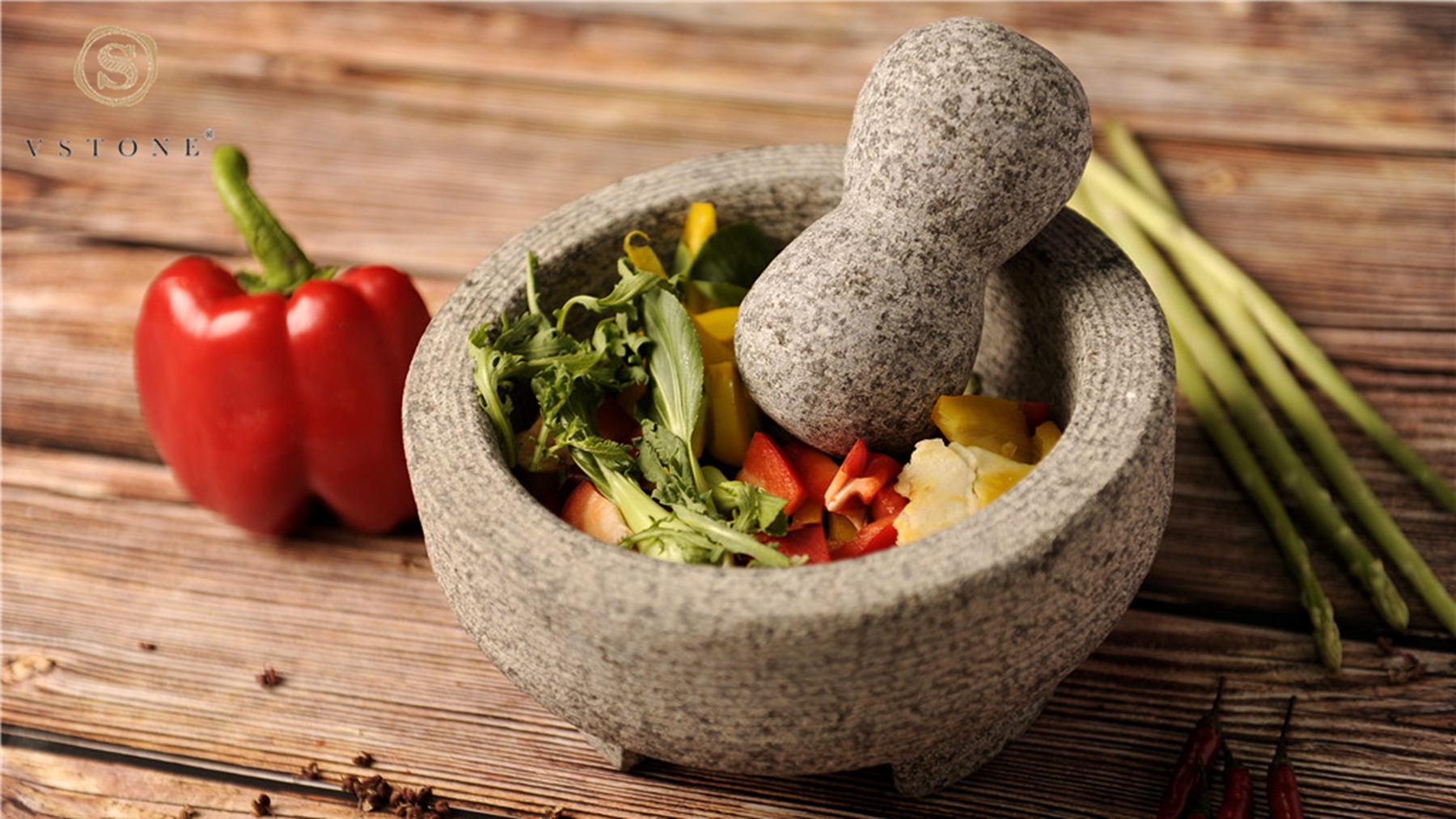 Rought polishing granite molcajete
