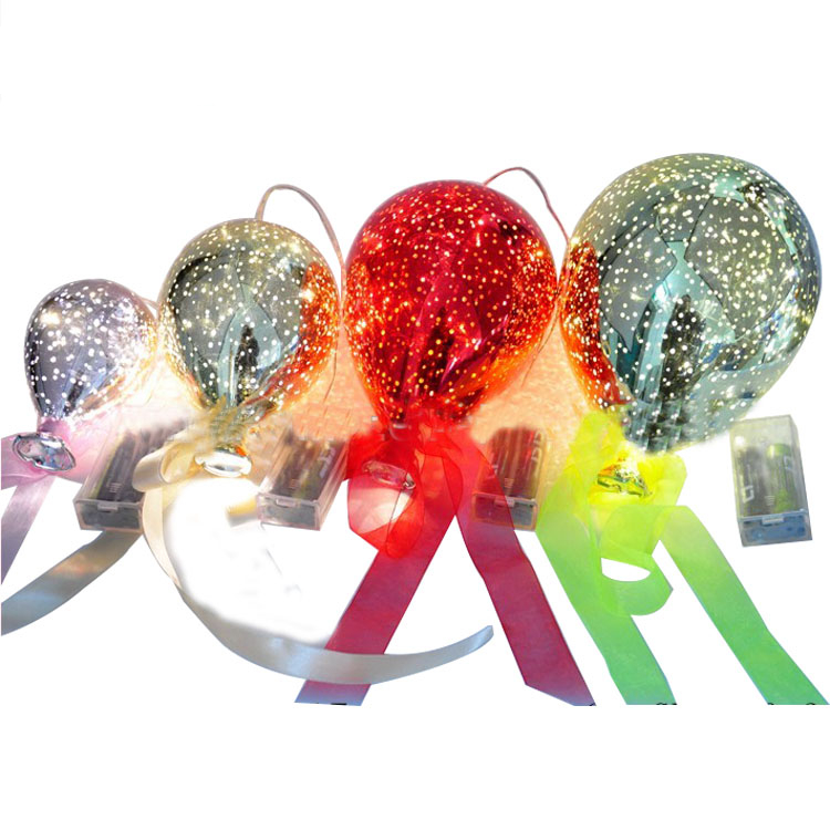 Lighted Glass Balloon Ornament: battery-operated hot-selling hanging decor for party & Christmas.