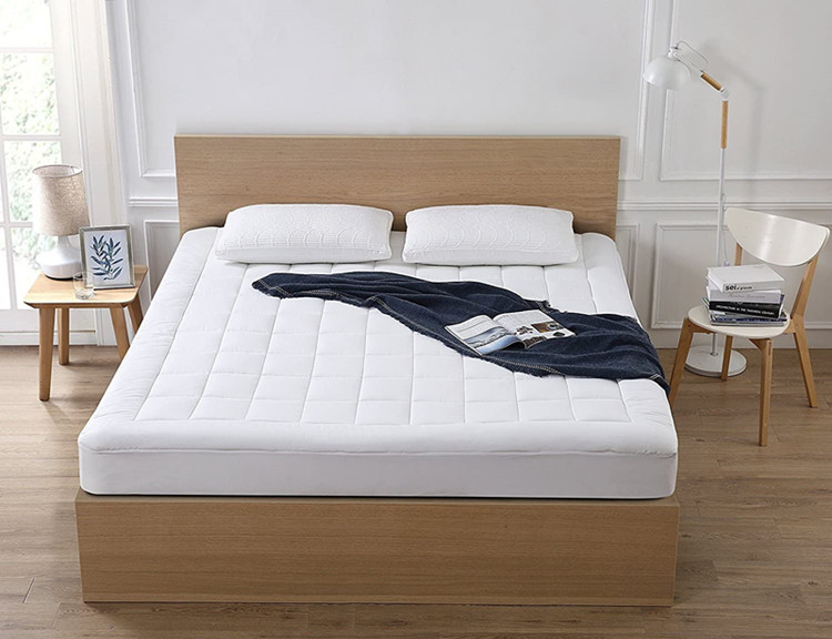 Queen Size Washable Top Quality Down Filling Mattress Pad Cotton Mattress Cover Topper