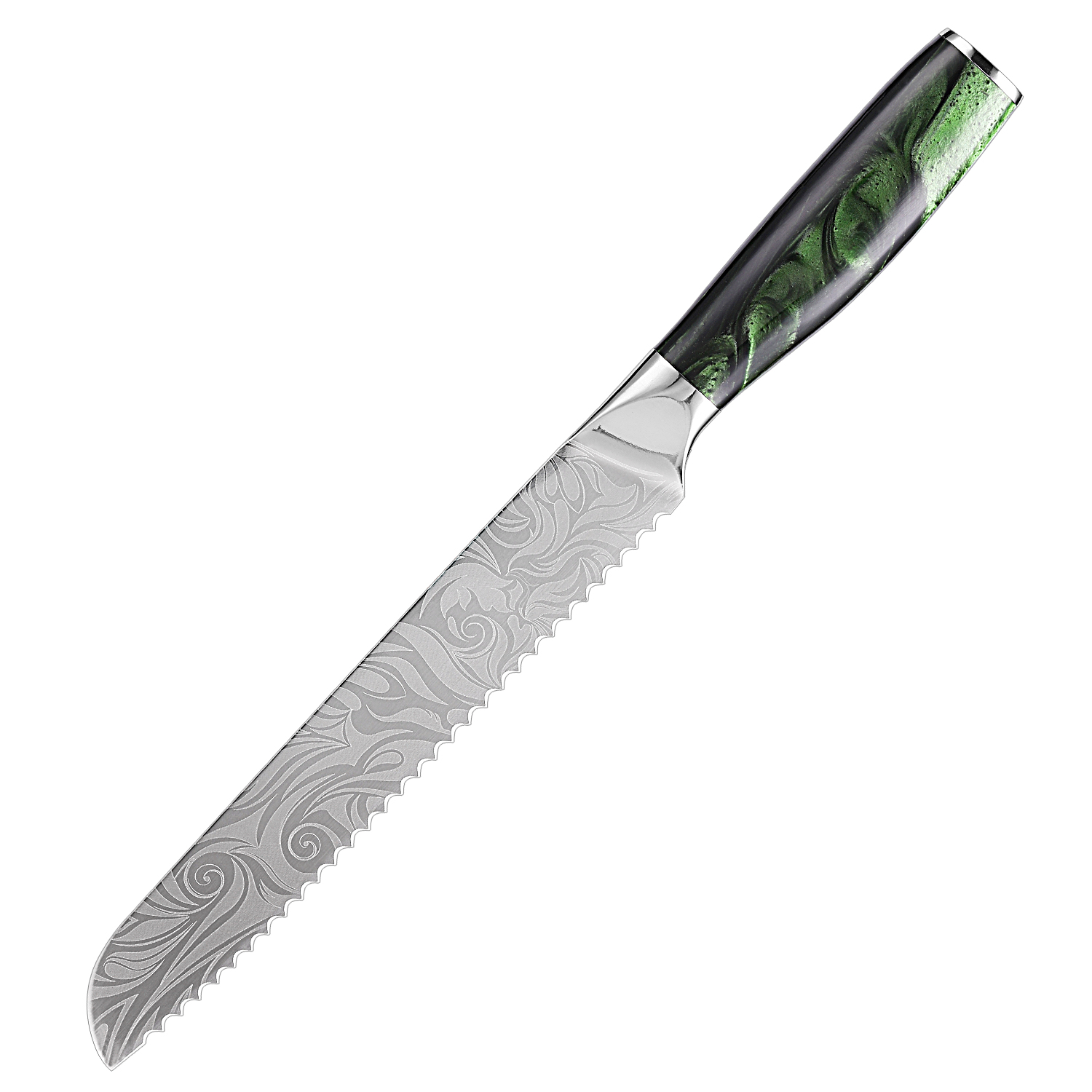8 Inch high carbon Bread knife Damascus Chef Kitchen Knives with laser pattern knife cooking tools