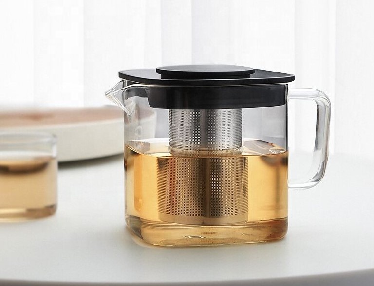 Transparent Clear Glass Tea Set With Warmer
